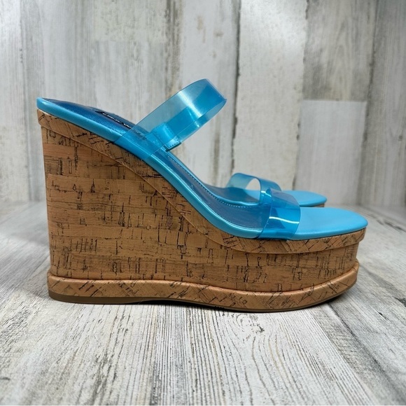 New NINE WEST Women's Rapps3 Ultra High Wedge Sandal #804 - Picture 5 of 11